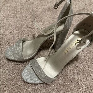 Silver Block Heels